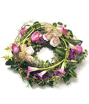 Pink Calla Lily Wreath.